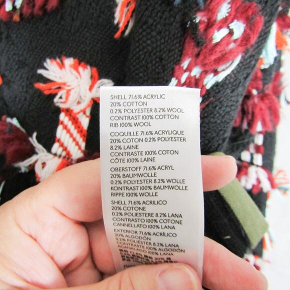 Anthropologie Sweater Size Medium Othilia Cardigan Felia Fringe Puff Sleeve - Picture 13 of 13